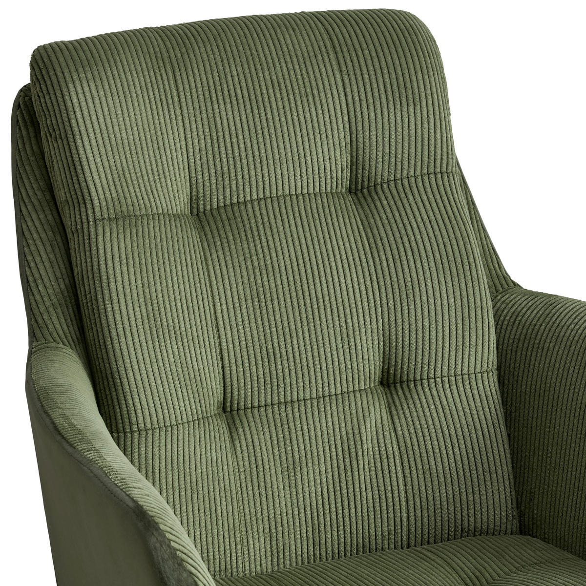 ARMLEHNSTUHL  in Eisen Cord, Samt, Webstoff  - Schwarz/Grün, LIFESTYLE, Textil/Metall (60/94/64cm) - MID.YOU