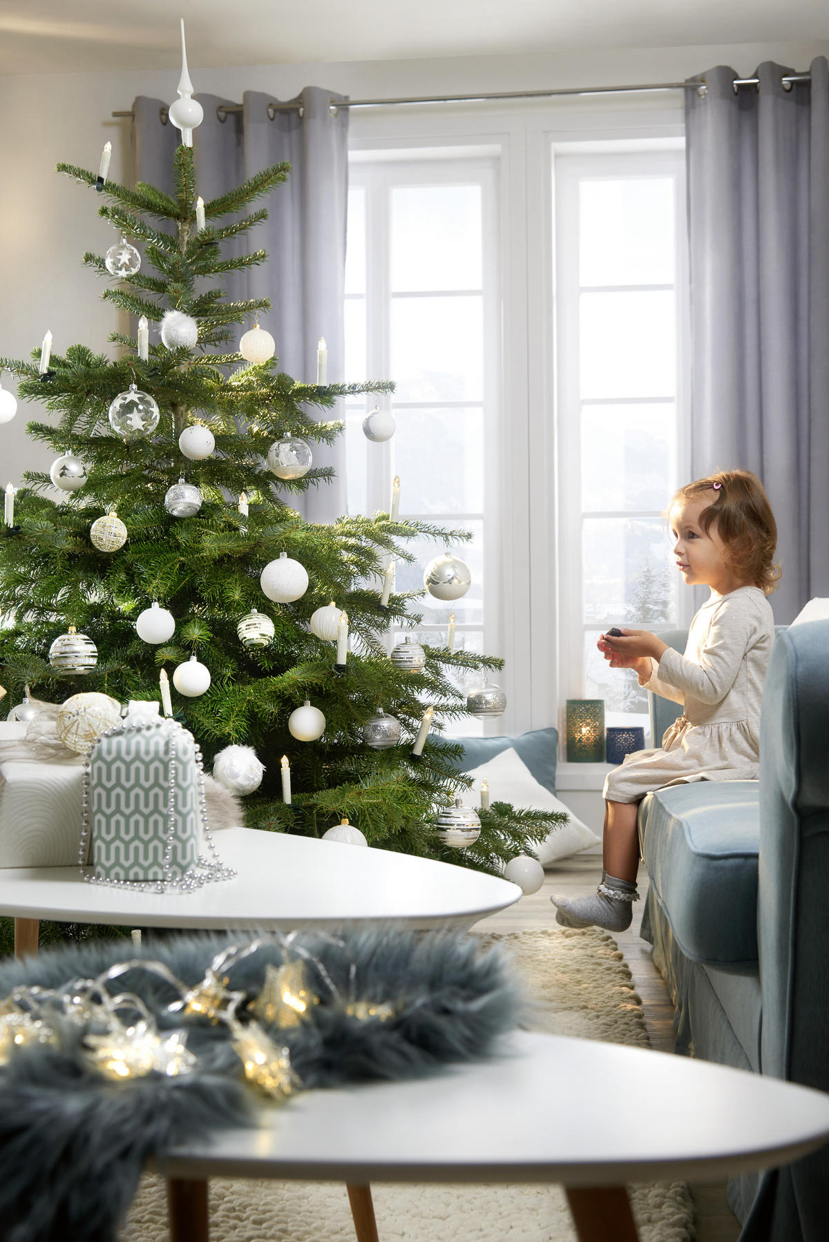 LED-KERZENSET  - Dunkelgrün/Transparent, KONVENTIONELL, Kunststoff/Metall (1,5cm) - X-Mas