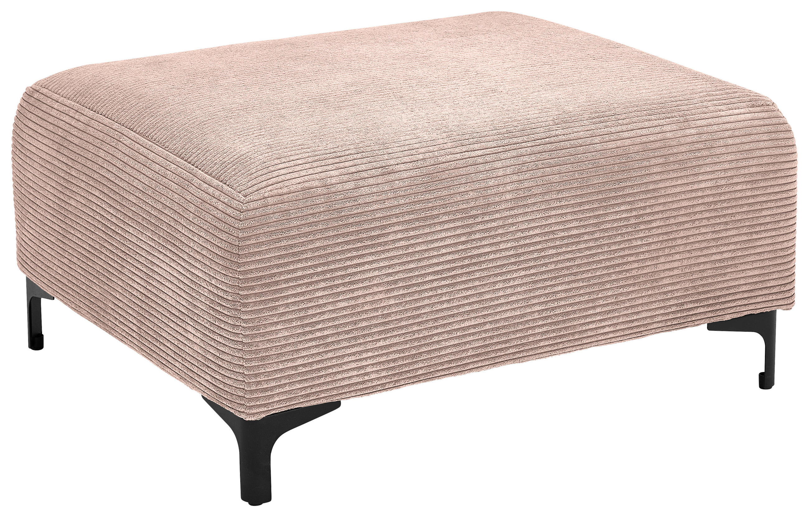 HOCKER in Textil Rosa  - Schwarz/Rosa, Konventionell, Textil/Metall (99/46/77cm) - Carryhome