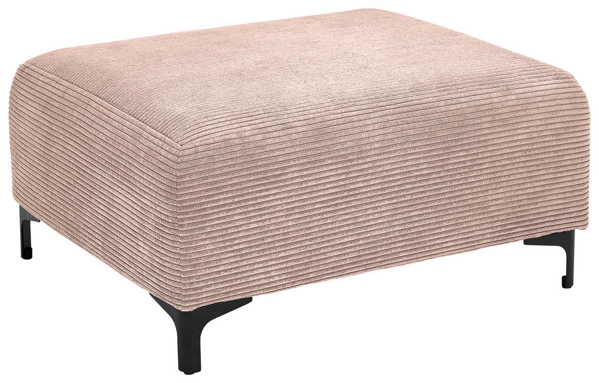 HOCKER in Textil Rosa  - Schwarz/Rosa, Konventionell, Textil/Metall (99/46/77cm) - Carryhome
