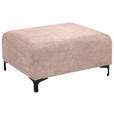 HOCKER in Textil Rosa  - Schwarz/Rosa, KONVENTIONELL, Textil/Metall (99/46/77cm) - Carryhome