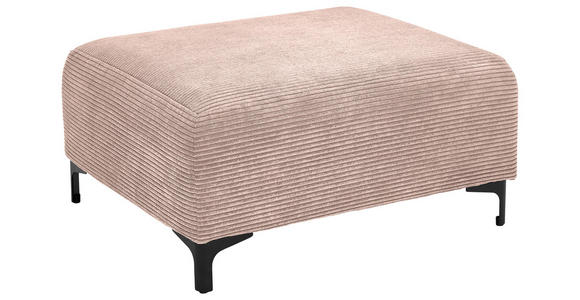 HOCKER in Textil Rosa  - Schwarz/Rosa, KONVENTIONELL, Textil/Metall (99/46/77cm) - Carryhome