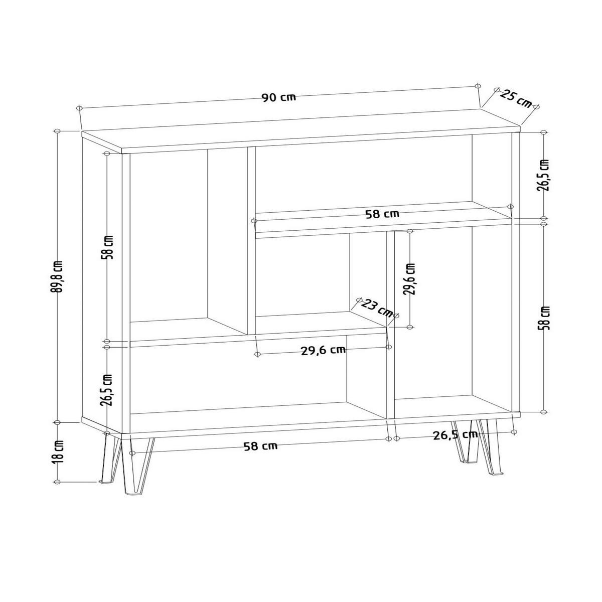 REGAL  90/107,8/25 cm Anthrazit  - Anthrazit, Design, Holzwerkstoff (90/107,8/25cm) - Livetastic