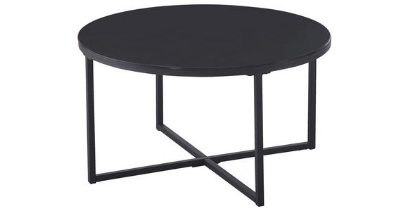 COUCHTISCH ESG 80/80/45 cm rund Schwarz - Schwarz, Design, Glas/Metall (80/80/45cm) - Carryhome