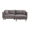 ECKSOFA Grau Velours  - Schwarz/Grau, Design, Holz/Textil (235/165cm) - Ti'me