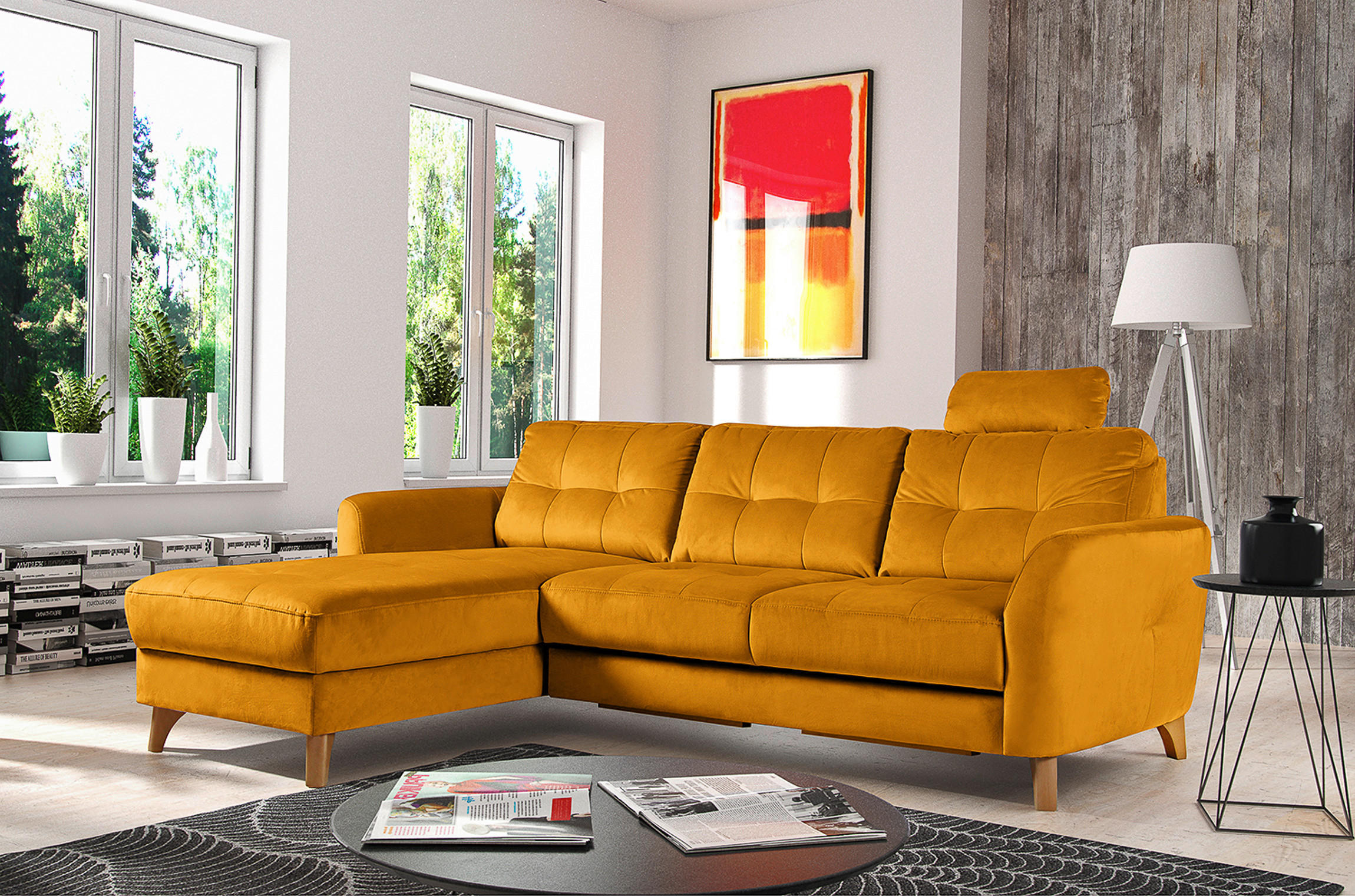 KOPFSTÜTZE - Gelb, Design, Textil (43/18/15cm) - Livetastic