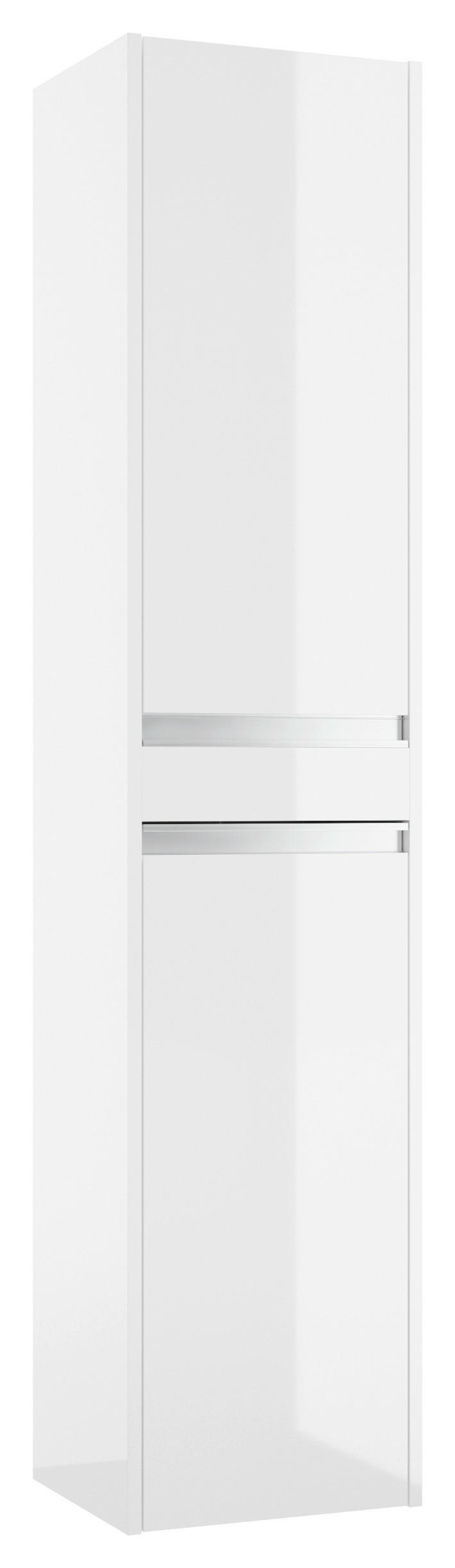 HOCHSCHRANK 35/160/30 cm - Alufarben/Weiß, Basics, Holzwerkstoff/Metall (35/160/30cm) - MID.YOU