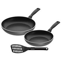 SADA PÁNVÍ, 24+28 cm, 3dílné - šedá, Basics, kov/plast (24+28cm) - WMF
