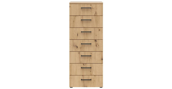 KOMMODE 45/115/40 cm in Eiche Artisan - Anthrazit/Schwarz, MODERN, Holzwerkstoff/Kunststoff (45/115/40cm) - Carryhome