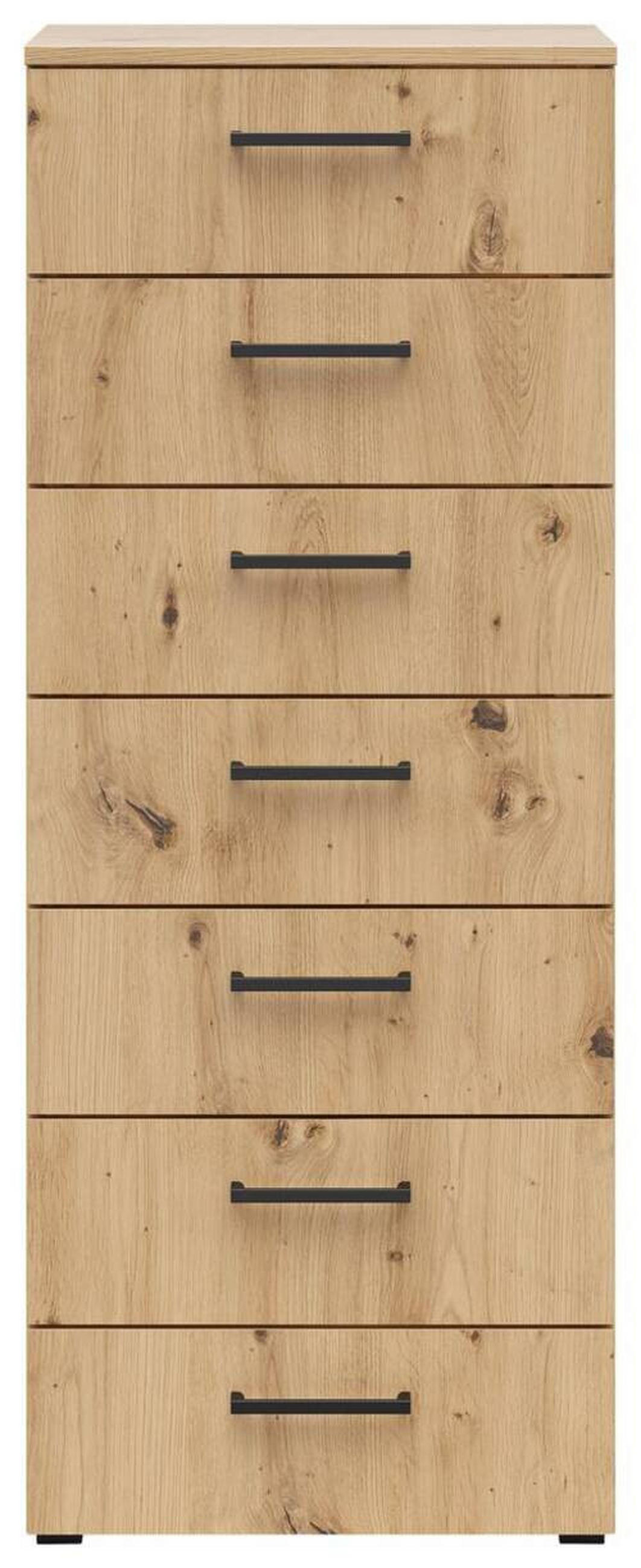 KOMODA, hrast artisan  - črna/antracit, Moderno, umetna masa/leseni material (45/115/40cm) - Carryhome
