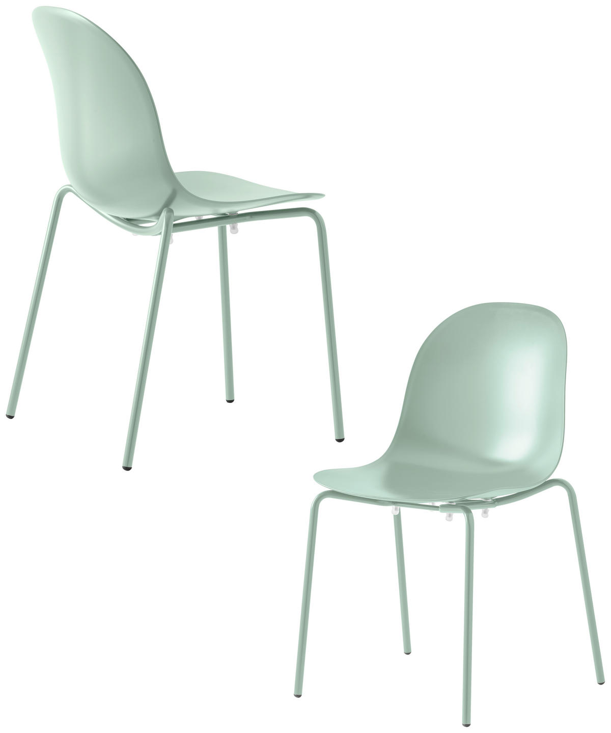 GARTENSTUHL-SET Edelstahl Pastellgrün  - Pastellgrün, Basics, Kunststoff/Metall (53,5/83/52,5cm) - Connubia 