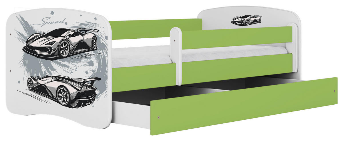 KINDER-/JUNIORBETT 80/160 cm  in Grün, Weiß  - Birkefarben/Weiß, MODERN, Holz/Holzwerkstoff (80/160cm) - MID.YOU