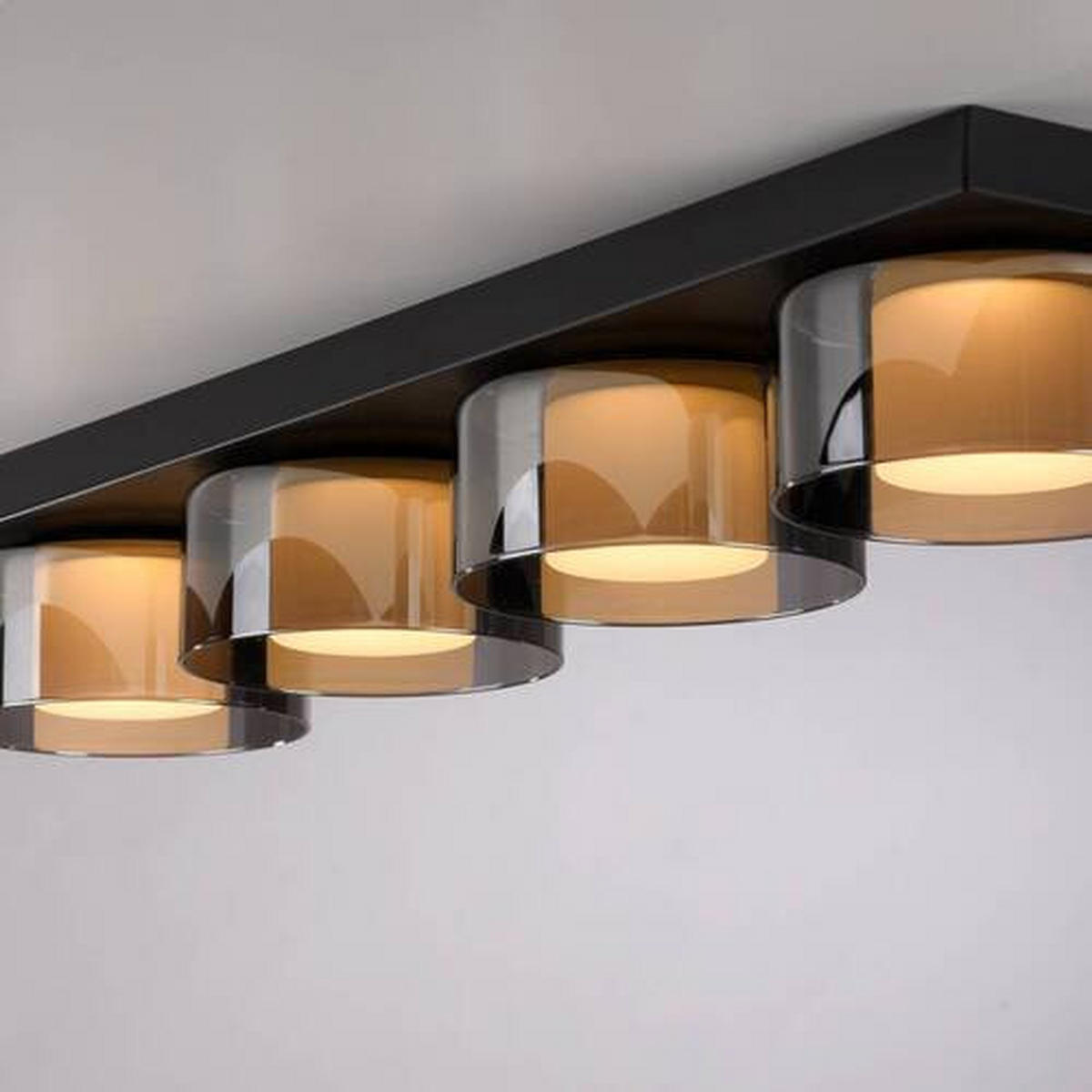 STROPNÍ LED SVÍTIDLO, 70/15/10 cm - černá, Design, kov/plast (70/15/10cm) - Paul Neuhaus