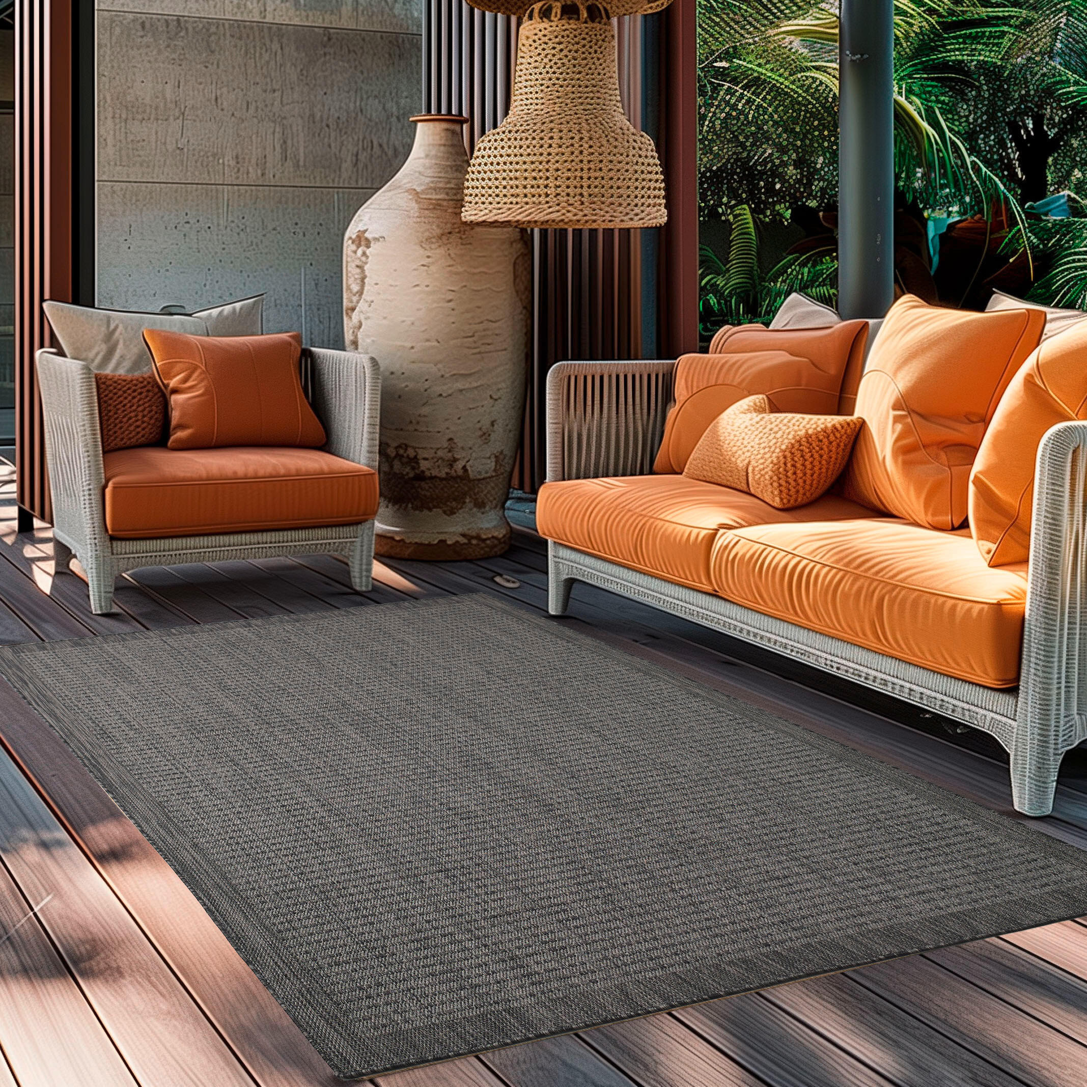 OUTDOORTEPPICH 280/370 cm GIZA Schwarz  - Schwarz, Basics, Textil (280/370cm) - Novel