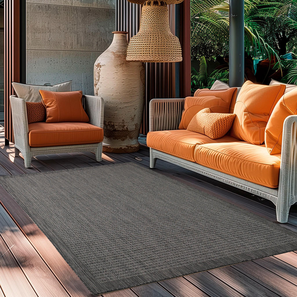 Thumbnail - Novel Outdoorteppich Giza, Schwarz, Textil, Uni, rechteckig, 80x150 cm, Oeko-Tex® Standard 100, pflegeleicht, Teppiche &...