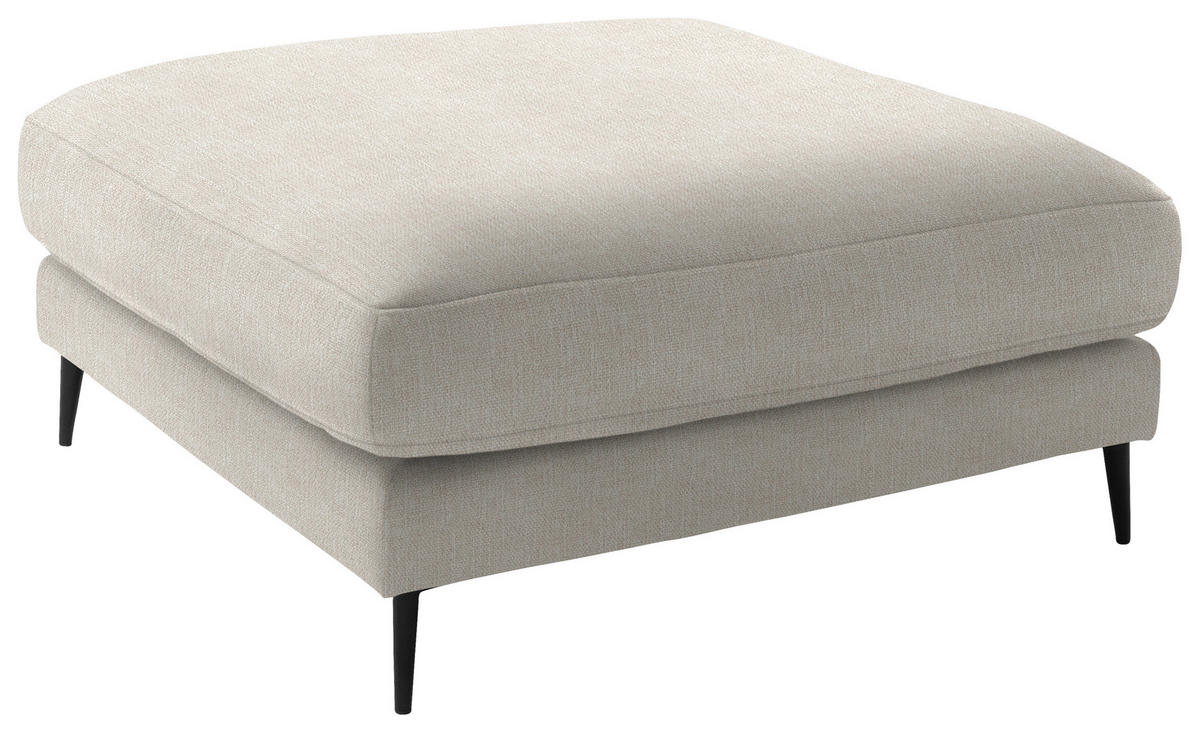 ECKSOFA in Flachgewebe Naturfarben  - Schwarz/Naturfarben, Design, Textil/Metall (253/177cm) - Dieter Knoll