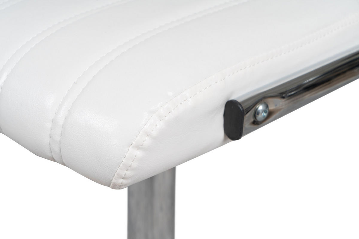 BARHOCKER-SET Weiß Sitzfläche 360° drehbar, abwischbar  - Weiß, MODERN, Metall (51,5/109/43cm) - Kayoom