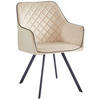 ARMLEHNSTUHL  in Samt  - Beige/Grau, MODERN, Textil/Metall (58/85/64,5cm) - Kayoom