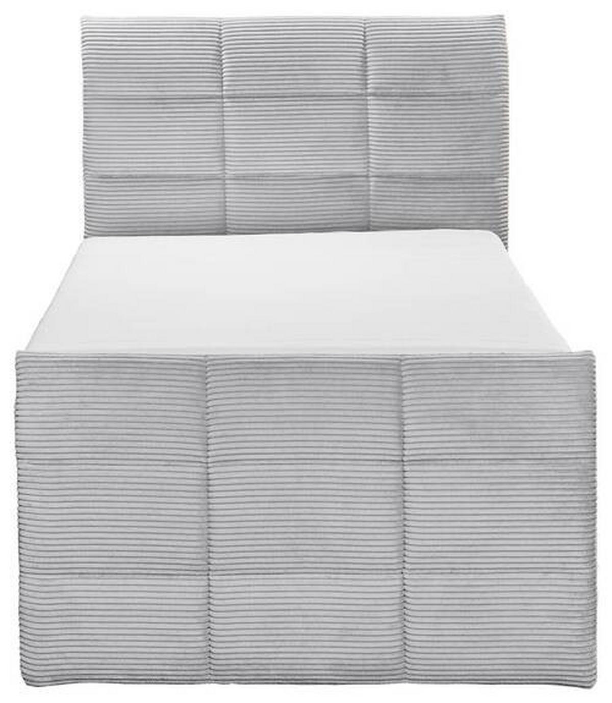 BOXSPRINGBETT 100/200 cm  in Hellgrau  - Hellgrau/Schwarz, MODERN, Holzwerkstoff/Kunststoff (100/200cm) - MID.YOU