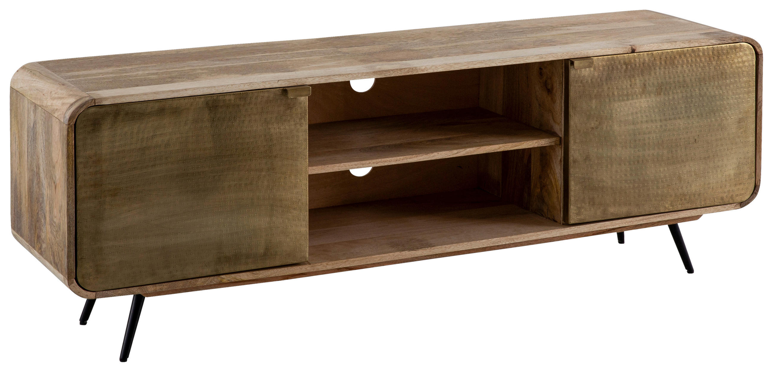 LOWBOARD  in 160/55/41 cm  - Goldfarben/Schwarz, Design, Holz/Metall (160/55/41cm) - MID.YOU