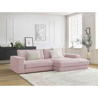 ECKSOFA  LEONARD Lila Cord  - Lila/Schwarz, MODERN, Kunststoff/Textil (274/159cm)