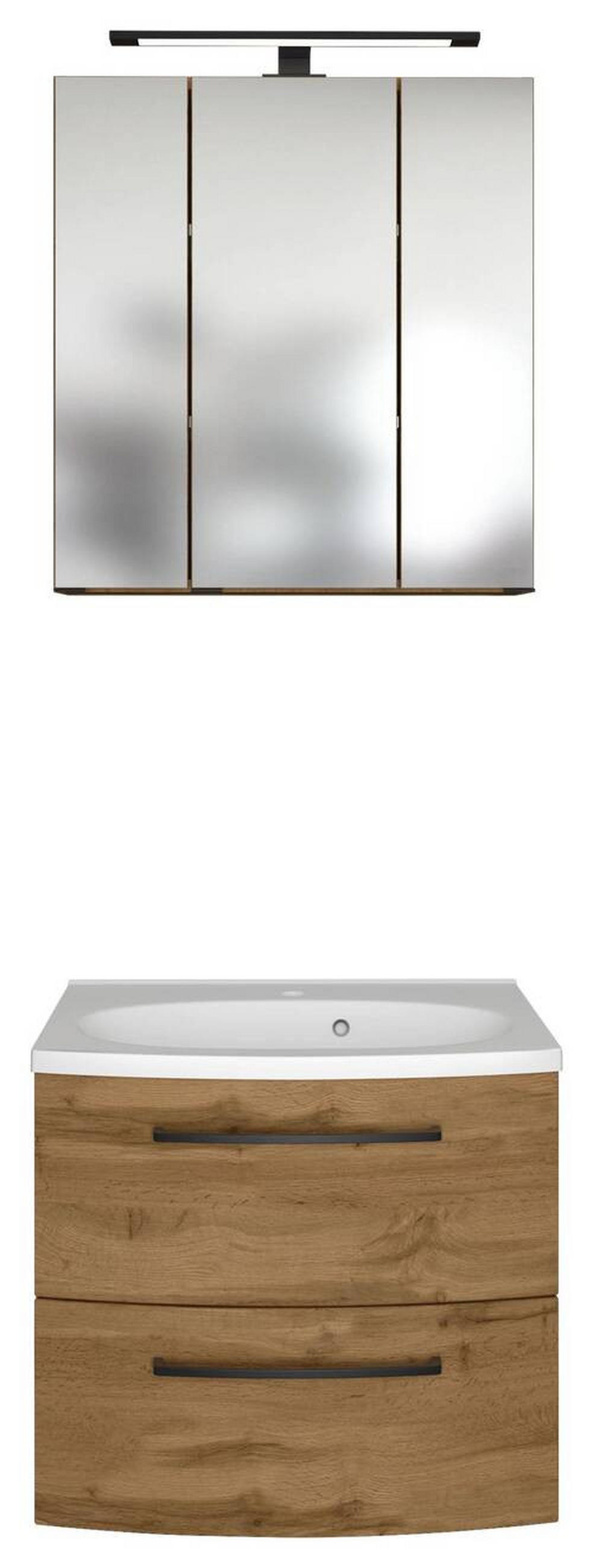 BADEZIMMER 60 cm  - Weiss/Eichefarben, Modern, Keramik/Holzwerkstoff (60cm) - Held