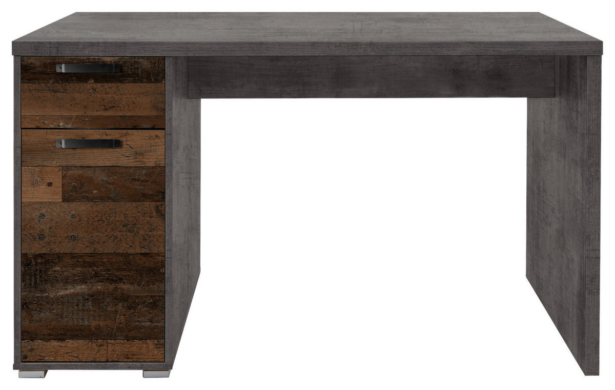 SCHREIBTISCH 130/70/71,2 cm  in Braun, Grau  - Graphitfarben/Braun, Trend, Holzwerkstoff/Kunststoff (130/70/71,2cm) - Ti'me