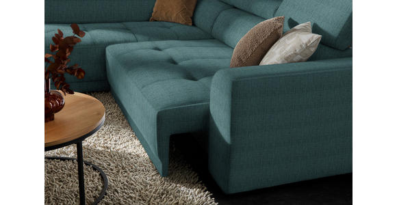 ECKSOFA  in Chenille Blau  205/284 cm  - Blau/Schwarz, Design, Kunststoff/Textil (205/284cm) - Xora