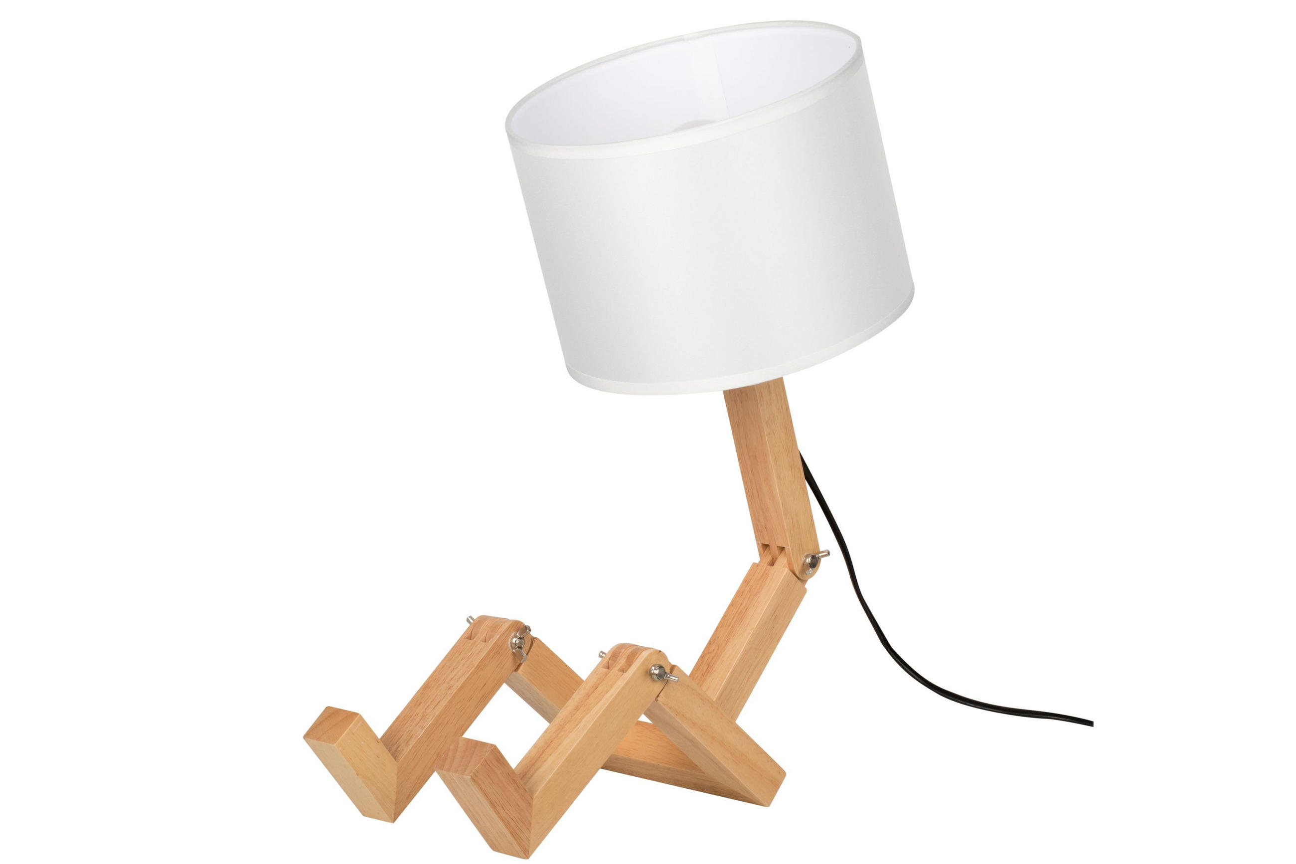 STOLNÁ LAMPA, E27, 42/22/47 cm - farba duba/béžová, Lifestyle, drevo/textil (42/22/47cm) - Marama