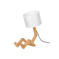STOLNÁ LAMPA, E27, 42/22/47 cm - farba duba/béžová, Lifestyle, drevo/textil (42/22/47cm) - Marama