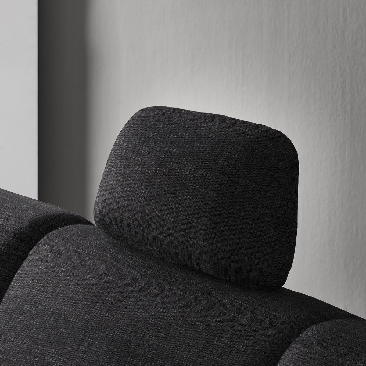 ECKSOFA in Chenille Anthrazit  208/227 cm  - Anthrazit/Alufarben, KONVENTIONELL, Textil/Metall (208/227cm) - Sedda
