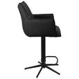 BARHOCKER Echtleder Schwarz Eisen Sitzfläche 360° drehbar  - Schwarz, Design, Leder/Metall (54/96-121/56cm) - Novel