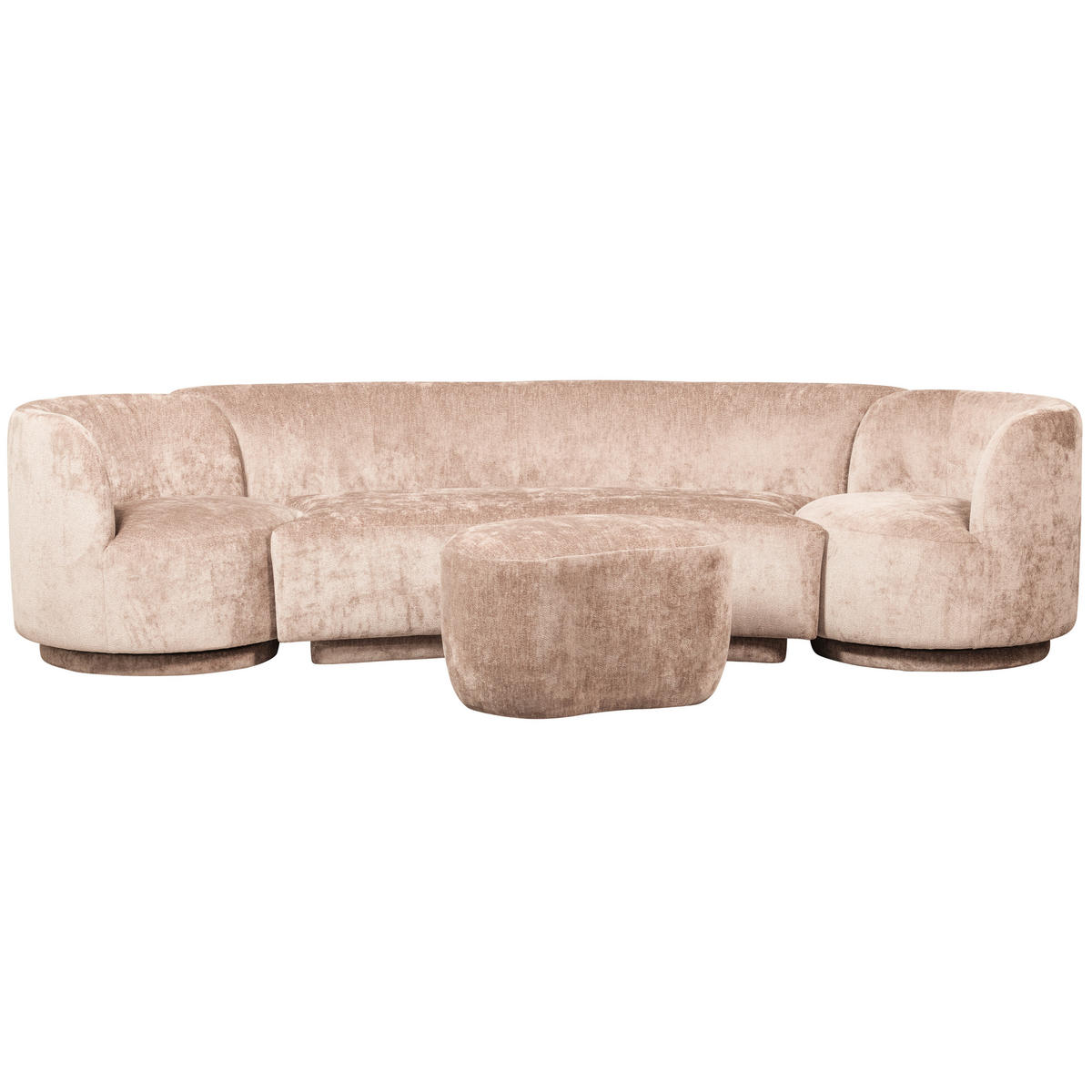 HOCKER Chenille Naturfarben  - Naturfarben, Design, Textil (73/43/51cm) - Livetastic