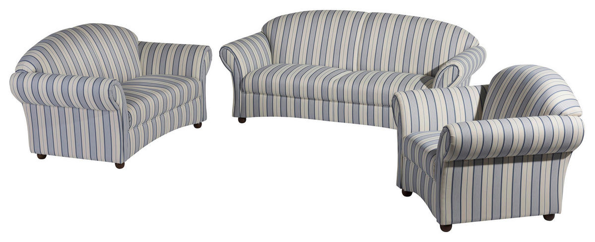 SESSEL in Flachgewebe Blau, Beige  - Blau/Beige, Design, Holz/Textil (96/85/81cm) - Max Winzer