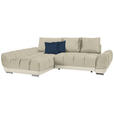 ECKSOFA in Blau, Beige  - Blau/Beige, MODERN, Textil/Metall (192/290cm) - Carryhome