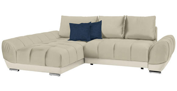 ECKSOFA in Blau, Beige  - Blau/Beige, MODERN, Textil/Metall (192/290cm) - Carryhome