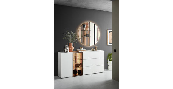 SIDEBOARD in 184/90/44 cm - Eichefarben/Anthrazit, Design, Glas/Holz (184/90/44cm) - Johann Jakob