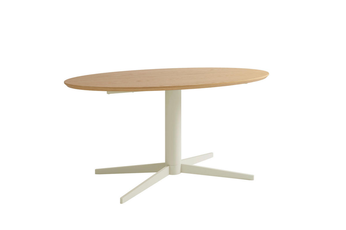 ESSTISCH 160/90/76 cm Echtholz  Metall, Holzwerkstoff in verschiedenen Größen erhältlich oval Eichefarben  - Eichefarben/Schwarz, MODERN, Holzwerkstoff/Metall (160/90/76cm) - Schöner Wohnen