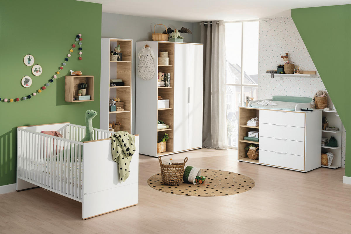 WICKELKOMMODE Lieven Weiß, Eichefarben  - Eichefarben/Weiß, Basics, Holzwerkstoff (125,90/93,6/54,8cm) - Paidi