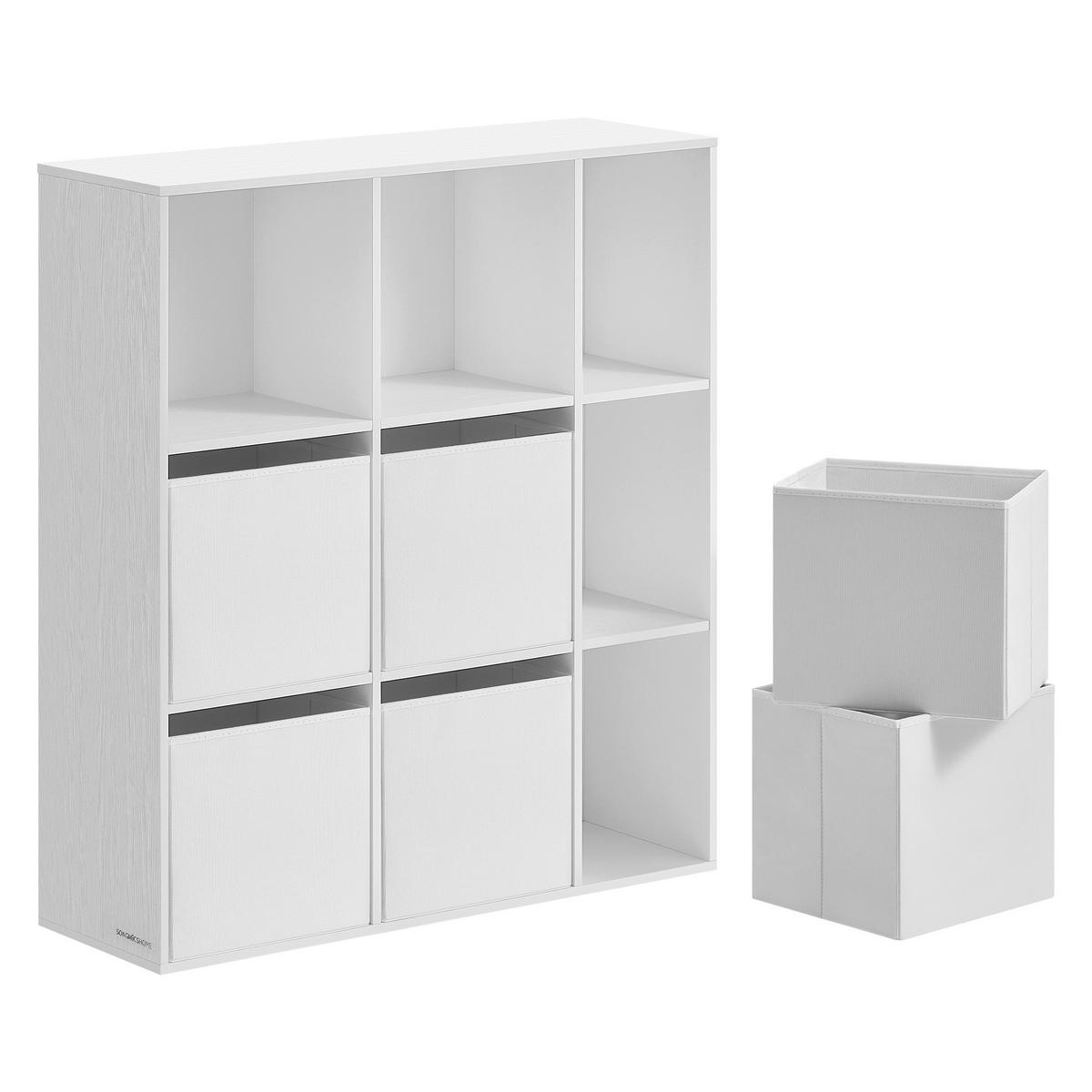 NÁSTENNÁ KNIŽNICA, biela, 83/91,8/27 cm - biela, Trend, kompozitné drevo/textil (83/91,8/27cm) - Boxxx