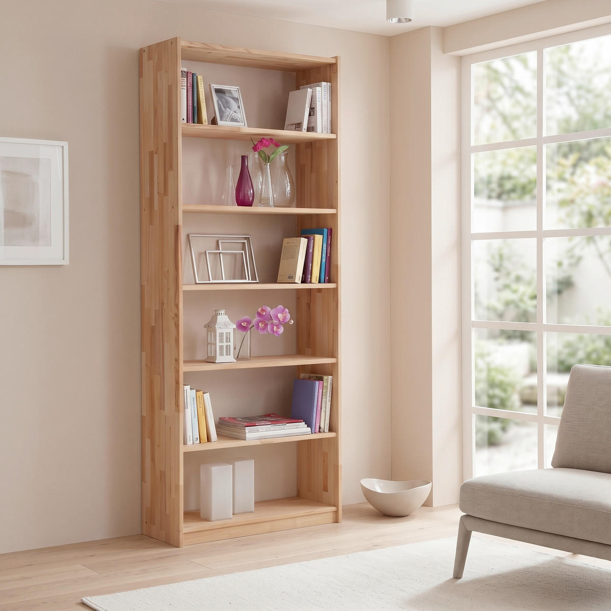 REGAL 80/214/31 cm barve bukve  - barve bukve, Basics, les (80/214/31cm) - Livetastic