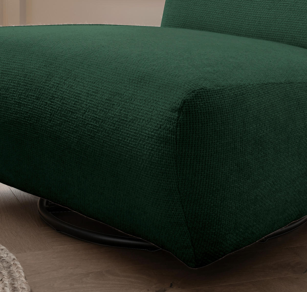 XXL-SESSEL in Mikrofaser Dunkelgrün  - Dunkelgrün/Schwarz, Trend, Textil/Metall (95/77/94cm) - Livetastic