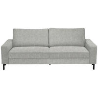 3-SITZER-SOFA in Flachgewebe Silberfarben  - Silberfarben/Schwarz, Design, Textil/Metall (218/86/97cm) - Hom`in