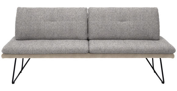 SITZBANK in Metall, Textil Grau, Beige - Beige/Schwarz, Design, Textil/Metall (208/91/72cm) - Dieter Knoll