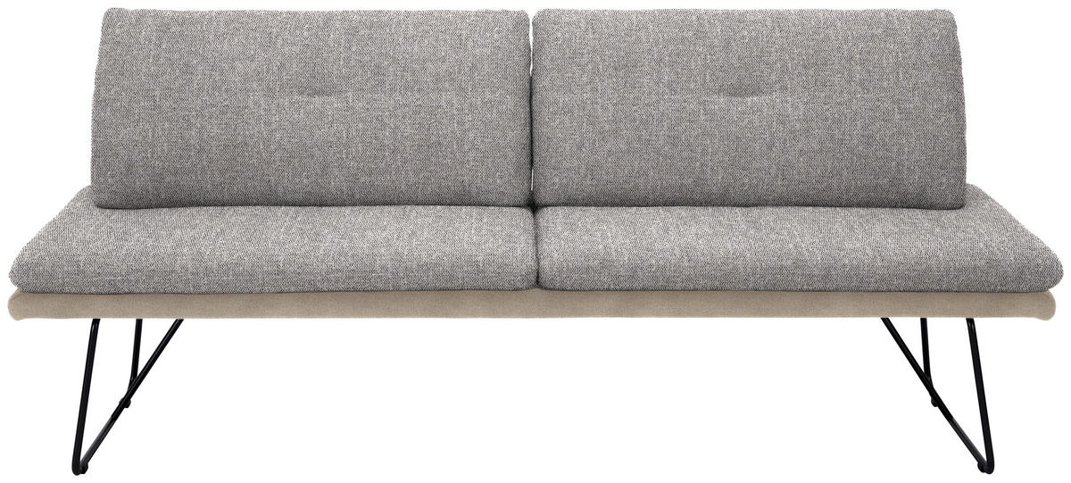 SITZBANK in Metall, Textil Grau, Beige  - Beige/Schwarz, Design, Textil/Metall (208/91/72cm) - Dieter Knoll