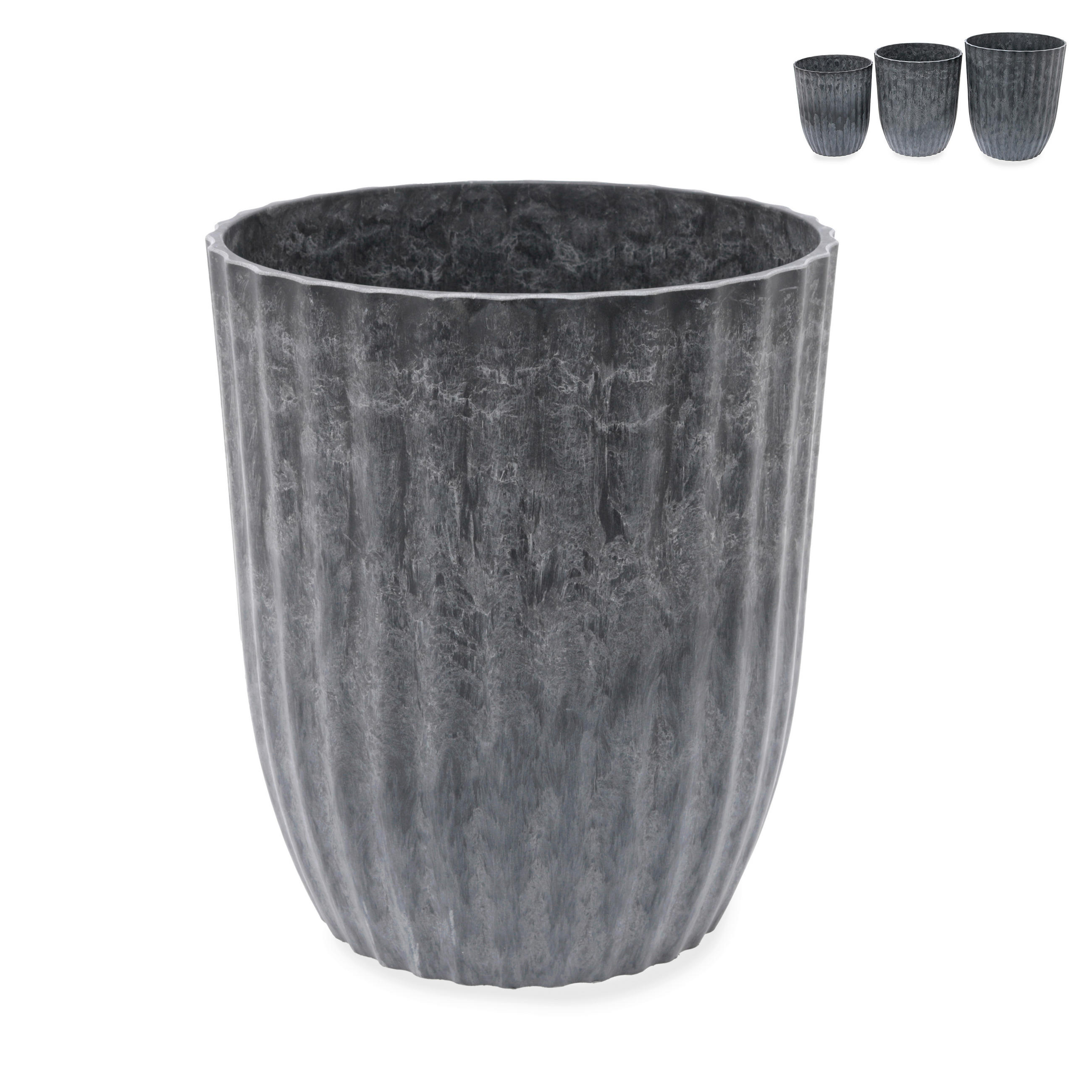 ÜBERTOPF   - Dunkelgrau, Basics, Kunststoff (26/18/30cm)