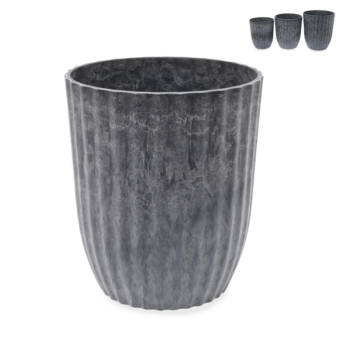 ÜBERTOPF   - Dunkelgrau, Basics, Kunststoff (26/18/30cm)