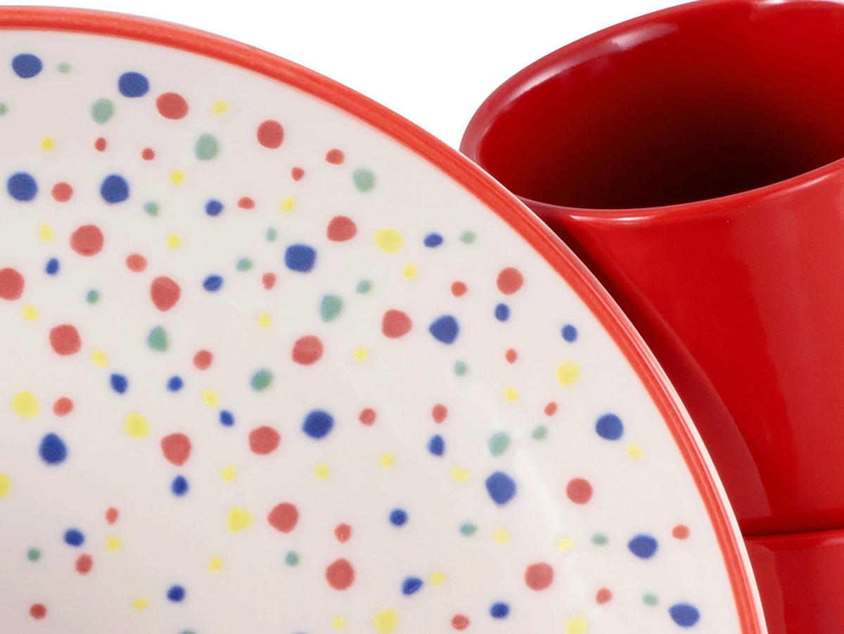 KOMBISERVICE Multicolor Joy Rot-bunt 16-teilig 4 Personen  - Multicolor, Basics, Keramik - Creatable