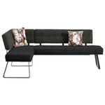 ECKBANK 169/225 cm  in Schwarz, Dunkelbraun  - Dunkelbraun/Schwarz, Design, Textil/Metall (169/225cm) - Dieter Knoll