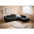 ECKSOFA in Webstoff Schwarz  - Schwarz, Design, Textil/Metall (280/235cm) - Hom`in